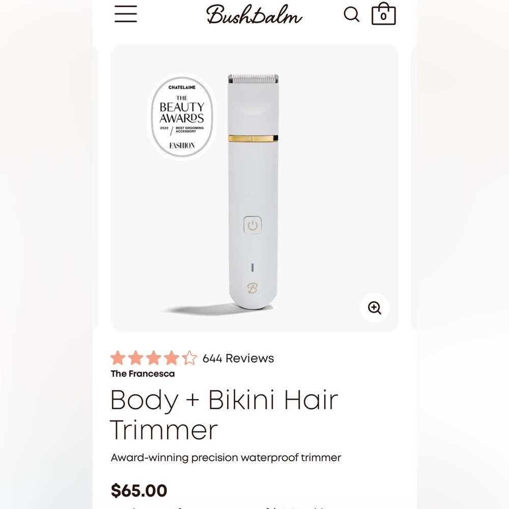 Bushbalm The Francesca Bikini & Body Hair Trimmer - Sealed NWT